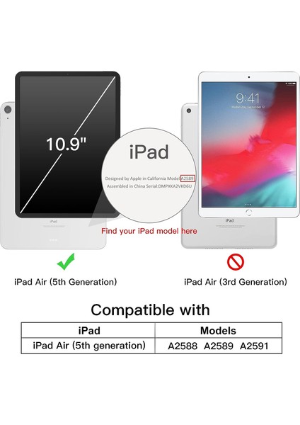 Apple iPad Air 5.nesil 10.9" Uyku Modlu Kapaklı Ince Slim Kılıf