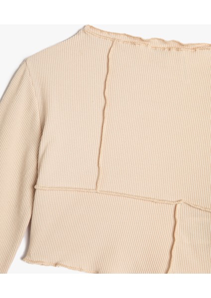 Crop Tişört Uzun Kollu Dik Yaka Kaşkorse modelleri