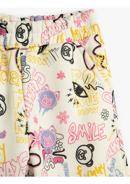 Jogger Eşofman Altı Beli Lastikli Cepli Grafiti Baskılı modelleri