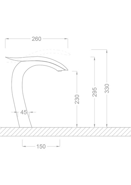 Swan Mat Sıyah Çanak Lavabo Armatürü ELG-115