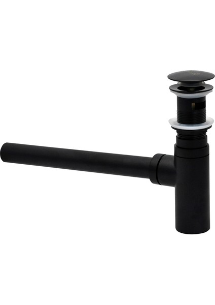 T Lavabo Sıfonu+Pop-Up Prınç Sıyah Sfn-07