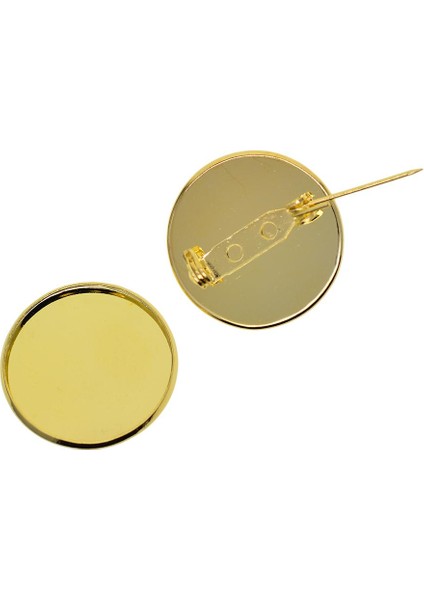 10 Bronz Boş Cabochon Broş Baskı Ayarları 25MM Yuvarlak Çerçeve Tepsisi Bulguları Altın (Yurt Dışından) indirimleri