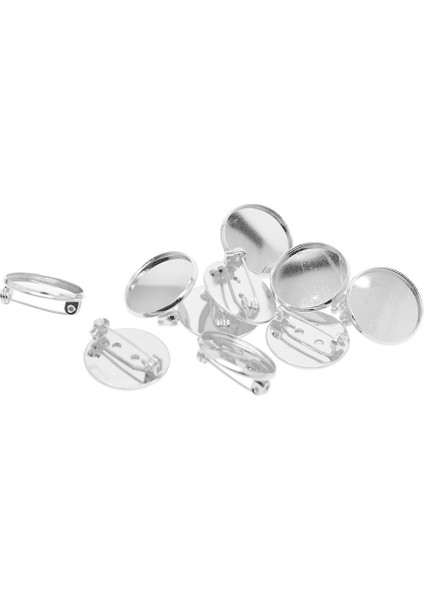 20MM Broş Taban Pimleri Düğmesi Set Zanaat Yapımı Pim 10 Adet Pirinç (Yurt Dışından)