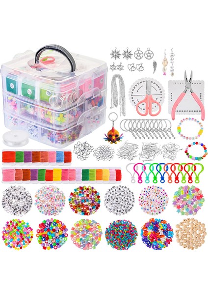 Takı Yapma Malzemeleri Set Araçları Dıy Bilezik Mücevher Pense Boncuk Teli 4655PCS (Lüks Takım) 16X16X16CM (Yurt Dışından) fiyatları