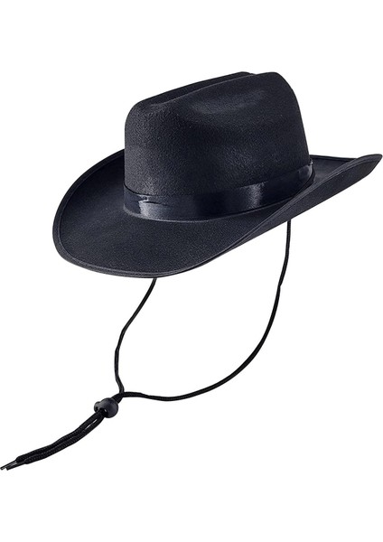 Tüy ve Halat Kostümü Şapka ile Alman Fedora Şapkası Seçeneği 2 Siyah (Yurt Dışından)