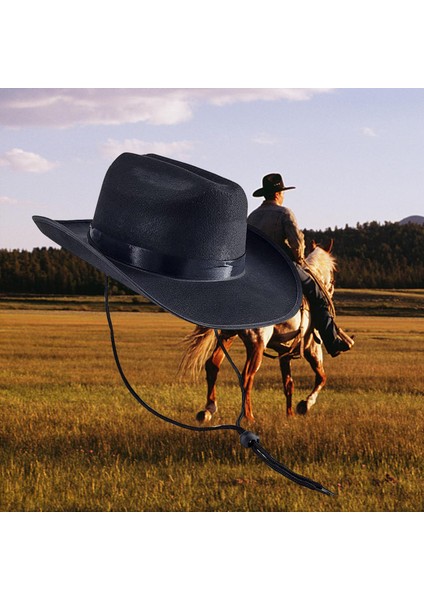 Tüy ve Halat Kostümü Şapka ile Alman Fedora Şapkası Seçeneği 2 Siyah (Yurt Dışından) modelleri