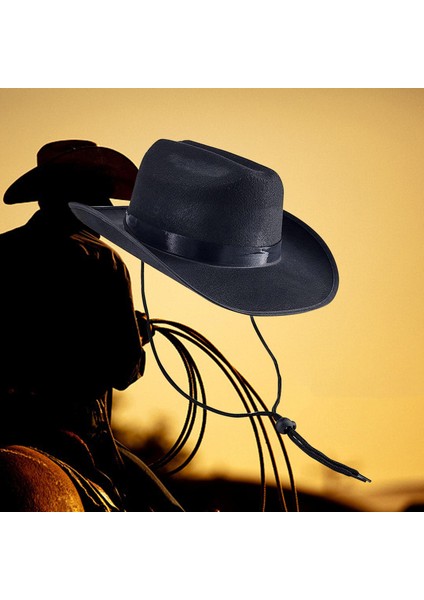 Tüy ve Halat Kostümü Şapka ile Alman Fedora Şapkası Seçeneği 2 Siyah (Yurt Dışından) fırsatları