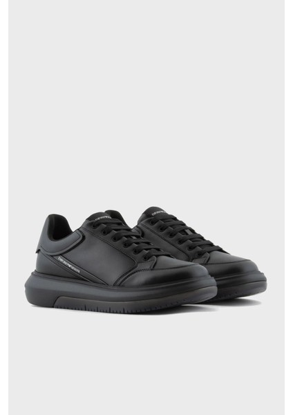 Logolu Deri Sneaker Ayakkabı Erkek Ayakkabı X4X633 XM964 K001