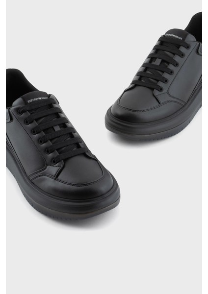 Logolu Deri Sneaker Ayakkabı Erkek Ayakkabı X4X633 XM964 K001