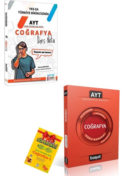 Lemma AYT Coğrafya Ders Notları+Başat AYT Coğrafya Soru Bankası+Coğrafya Süper Ikili Hediye