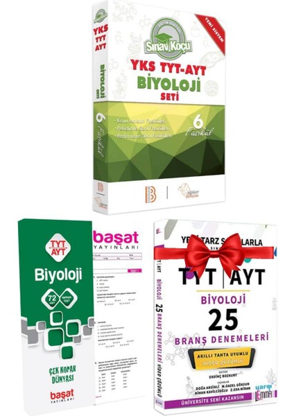 Benim Hocam YKS Biyoloji Seti+Başat Biyoloji Yaprak+Lemma Biyoloji TYT-AYT 25 Deneme Hediye