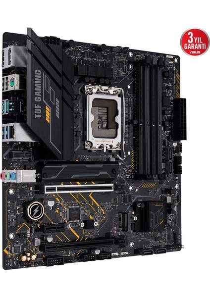 Tuf Gamıng B660M-E D4 Intel B660 LGA1700 Ddr4 5333 Dp HDMI Çift M2 Usb3.2 Aura Rgb Matx 128GBA Kadar Ram Desteği Asus 5x Tuf Protectıon Iıı