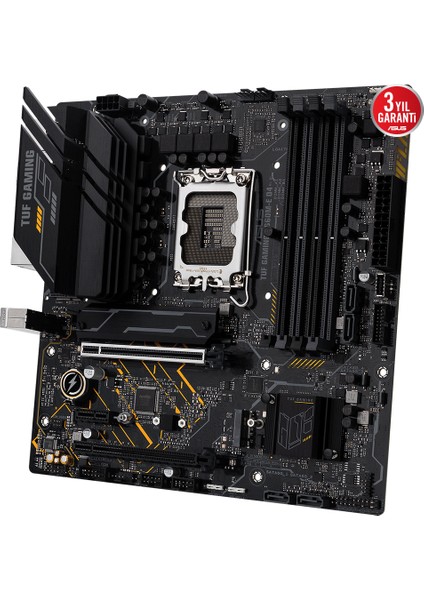 Tuf Gamıng B660M-E D4 Intel B660 LGA1700 Ddr4 5333 Dp HDMI Çift M2 Usb3.2 Aura Rgb Matx 128GBA Kadar Ram Desteği Asus 5x Tuf Protectıon Iıı