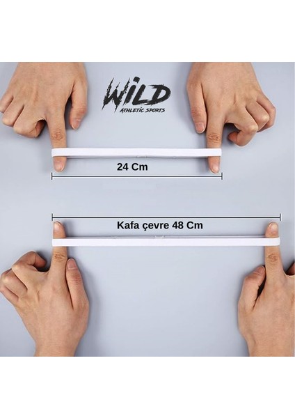 Wild Athletic Kaydırmaz Silikonlu Beyaz Spor Elastik Saç Bandı Tokası Wildflex