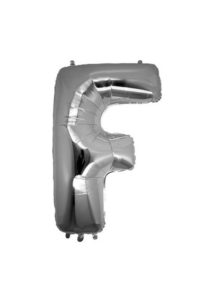 F Harfi Gümüş Folyo Balon 40 Inch 90 cm