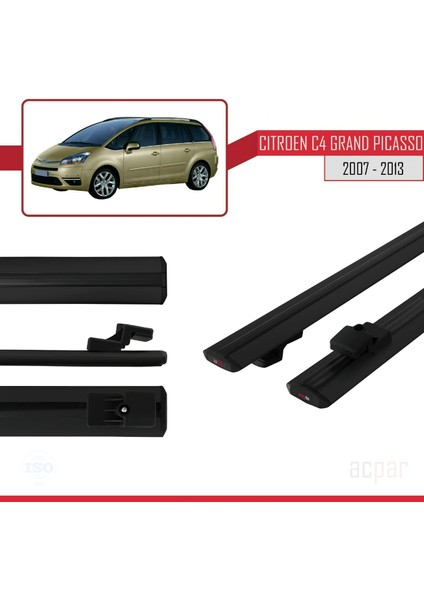 Citroen C4 Grand Picasso 2007-2013 Arası ile Uyumlu Basıc Model Ara Atkı Tavan Barı Siyah modelleri