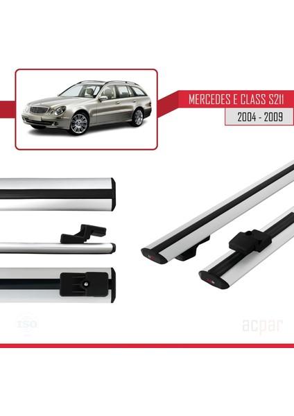 Mercedes E Class S211 2004-2009 Arası ile Uyumlu Basıc Model Ara Atkı Tavan Barı Gri modelleri