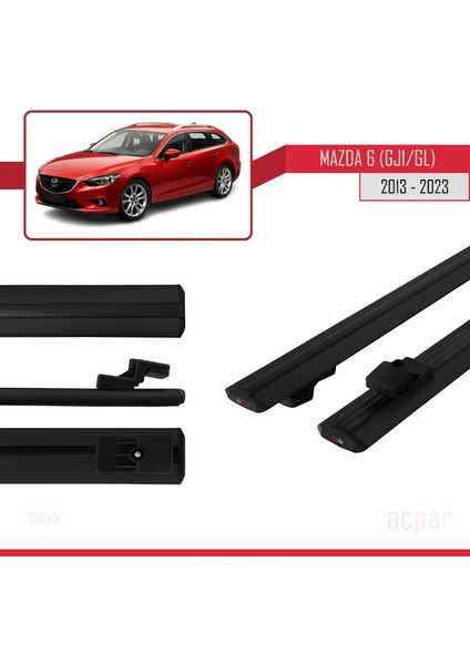 Mazda 6 (Gj1/gl) 2013 ve Sonrası ile Uyumlu Basıc Model Ara Atkı Tavan Barı Siyah modelleri
