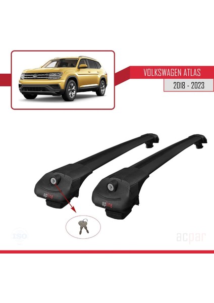 Volkswagen Atlas 2018 ve Sonrası ile Uyumlu Ace-1 Ara Atkı Tavan Barı Siyah fırsatları