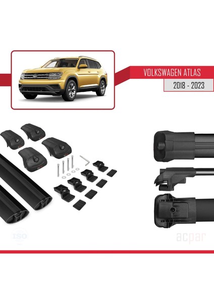 Volkswagen Atlas 2018 ve Sonrası ile Uyumlu Ace-1 Ara Atkı Tavan Barı Siyah indirimleri