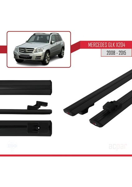 Mercedes Glk Class (X204) 2008-2015 Arası ile Uyumlu Basıc Model Ara Atkı Tavan Barı Siyah modelleri