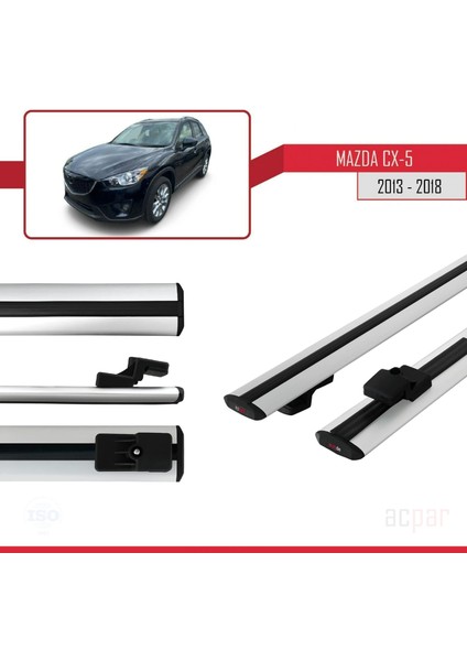Mazda Cx-5 2013-2018 Arası ile Uyumlu Basıc Model Ara Atkı Tavan Barı Gri modelleri
