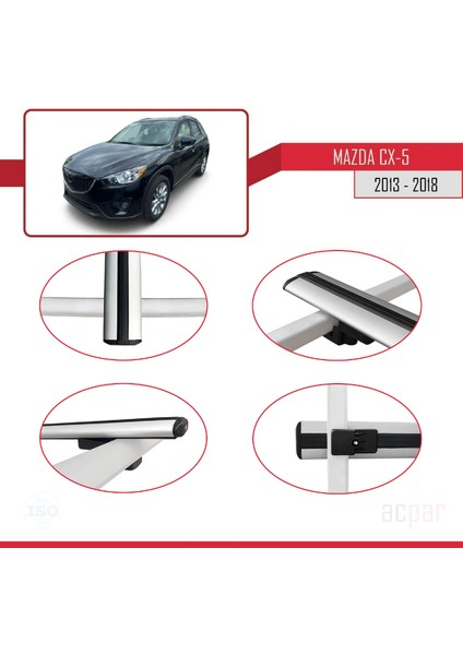 Mazda Cx-5 2013-2018 Arası ile Uyumlu Basıc Model Ara Atkı Tavan Barı Gri fırsatları