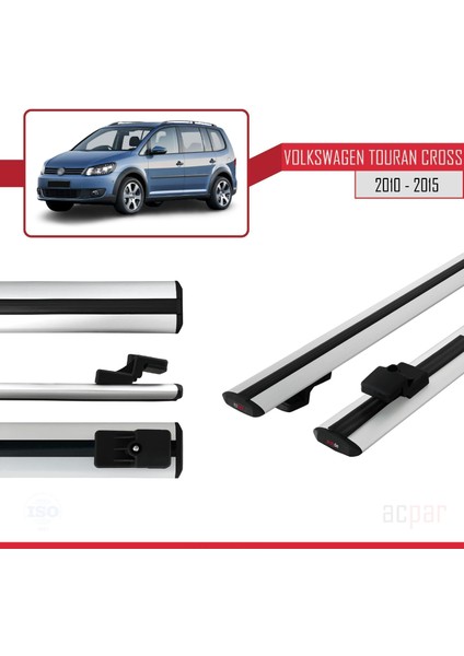 Volkswagen Touran Cross 2010-2015 Arası ile Uyumlu Basıc Model Ara Atkı Tavan Barı Gri modelleri