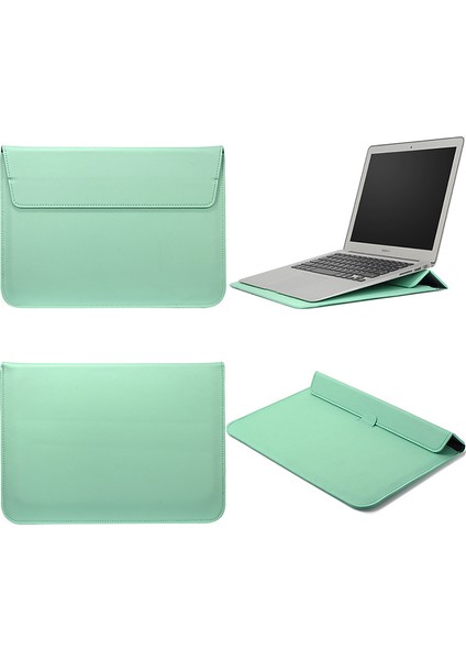 Novstrap Apple Macbook Air M2 A2681 13.6 Inç Uyumlu Deri Kılıf Çanta Sleeve Standlı Içi Kumaş