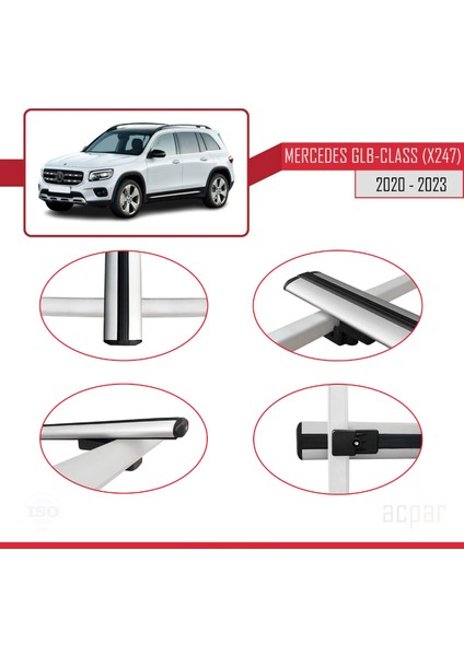 Mercedes Glb-Class (X247) 2020 ve Sonrası ile Uyumlu Basıc Model Ara Atkı Tavan Barı Gri fırsatları