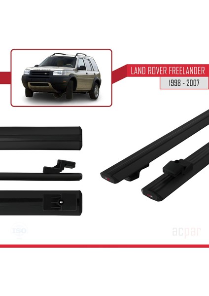 Land Rover Freelander 1998-2007 Arası ile Uyumlu Basıc Model Ara Atkı Tavan Barı Siyah