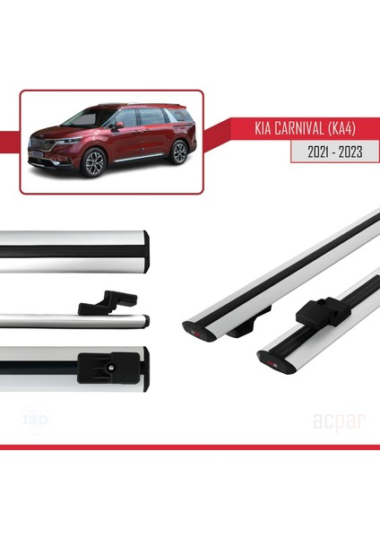 Kia Carnival (Ka4) 2021 ve Sonrası ile Uyumlu Basıc Model Ara Atkı Tavan Barı Gri