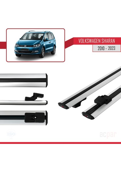 Volkswagen Sharan 2010 ve Sonrası ile Uyumlu Basıc Model Ara Atkı Tavan Barı Gri modelleri