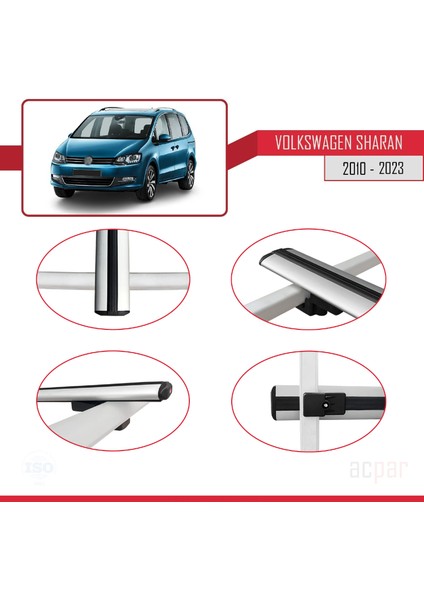 Volkswagen Sharan 2010 ve Sonrası ile Uyumlu Basıc Model Ara Atkı Tavan Barı Gri fırsatları