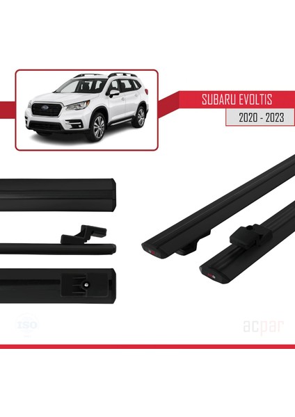 Subaru Evoltis 2020 ve Sonrası ile Uyumlu Basıc Model Ara Atkı Tavan Barı Siyah modelleri