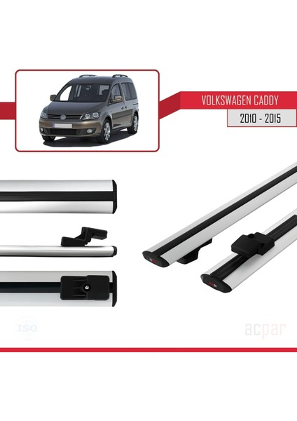 Volkswagen Caddy 2010-2015 Arası ile Uyumlu Basıc Model Ara Atkı Tavan Barı Gri