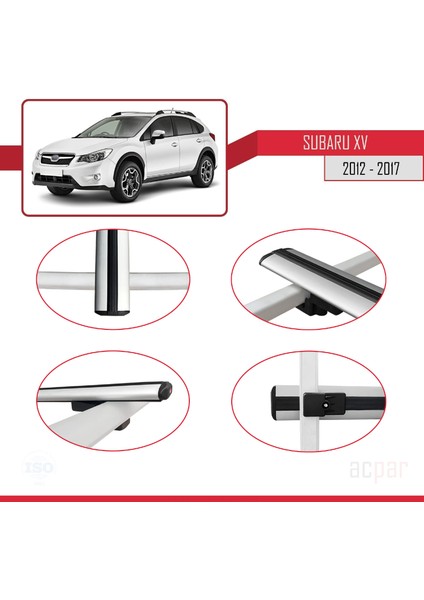 Subaru Xv 2012-2017 Arası ile Uyumlu Basıc Model Ara Atkı Tavan Barı Gri fırsatları