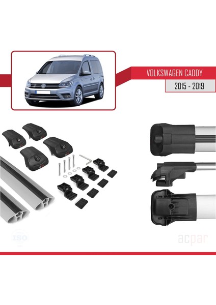Volkswagen Caddy 2015-2019 Arası ile Uyumlu Ace-1 Ara Atkı Tavan Barı Gri indirimleri
