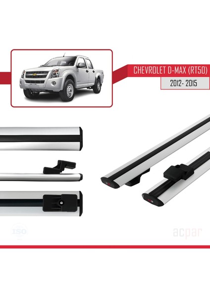 Chevrolet D-Max (RT50) 2012-2015 Arası ile Uyumlu Basıc Model Ara Atkı Tavan Barı Gri modelleri
