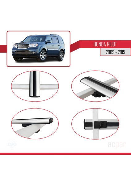 Honda Pilot 2009-2015 Arası ile Uyumlu Basıc Model Ara Atkı Tavan Barı Gri fırsatları
