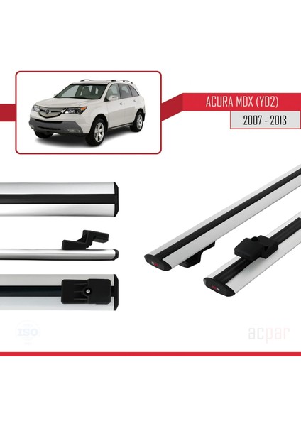 Acura Mdx (Yd2) 2007-2013 Arası ile Uyumlu Basıc Model Ara Atkı Tavan Barı Gri modelleri