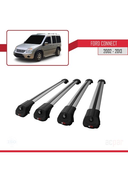 Ford Connect 2002-2013 Arası ile Uyumlu Ace-1 Ara Atkı Tavan Barı Gri 4 Adet Bar