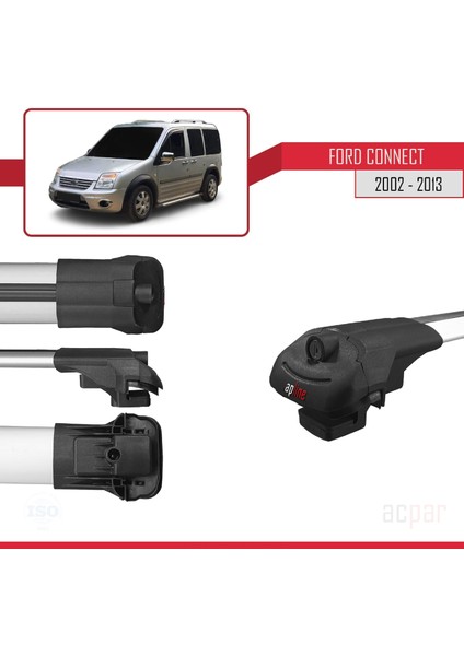 Ford Connect 2002-2013 Arası ile Uyumlu Ace-1 Ara Atkı Tavan Barı Gri 4 Adet Bar