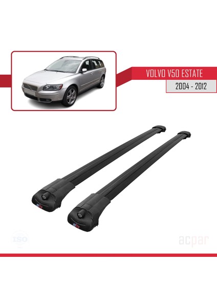 Volvo V50 Estate 2004-2012 Arası ile Uyumlu Ace-1 Ara Atkı Tavan Barı Siyah