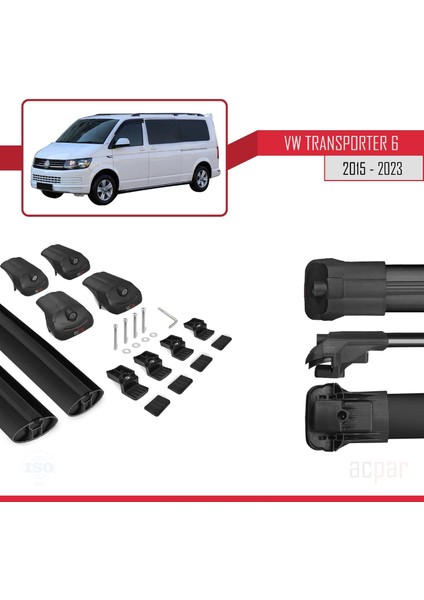 Volkswagen Transporter (T6) 2015 ve Sonrası ile Uyumlu Ace-1 Ara Atkı Tavan Barı Siyah indirimleri