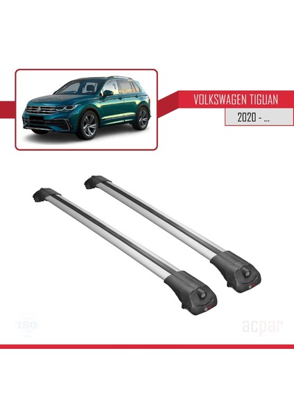 Volkswagen Tiguan 2020 ve Sonrası ile Uyumlu Ace-1 Ara Atkı Tavan Barı Gri modelleri