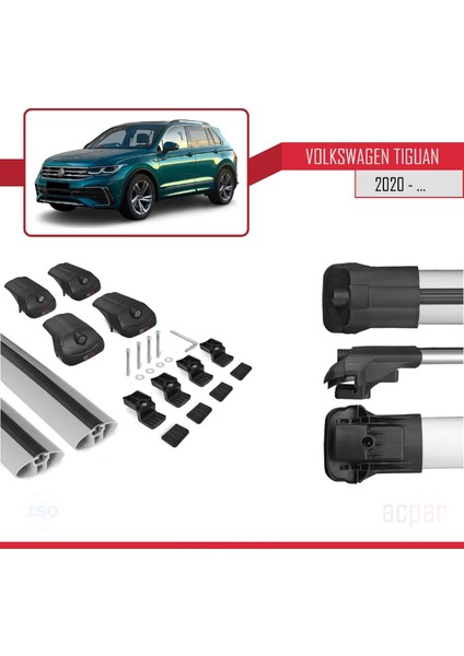 Volkswagen Tiguan 2020 ve Sonrası ile Uyumlu Ace-1 Ara Atkı Tavan Barı Gri indirimleri