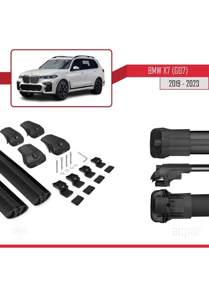 Bmw X7 (G07) 2019 ve Sonrası ile Uyumlu Ace-1 Ara Atkı Tavan Barı Siyah indirimleri