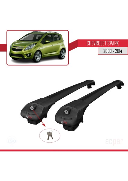 Chevrolet Spark 2009-2014 Arası ile Uyumlu Ace-1 Ara Atkı Tavan Barı Siyah