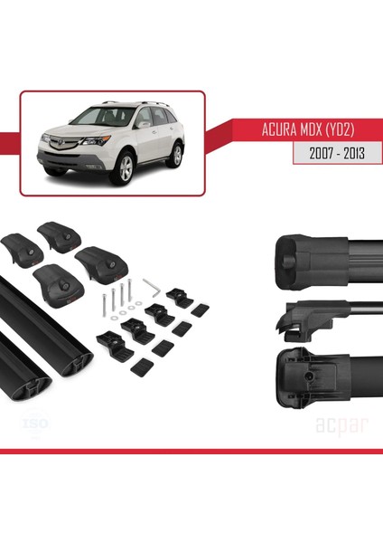 Acura Mdx (Yd2) 2007-2013 Arası ile Uyumlu Ace-1 Ara Atkı Tavan Barı Siyah indirimleri